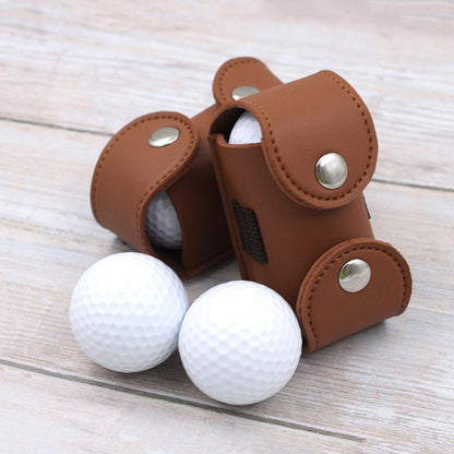 PU Leather Golf Ball Pouch Golf Bag Waist Pack