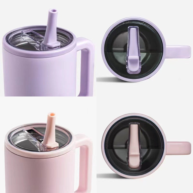 40 Oz/1200ml Car Tumbler Insulated Stainless Steel Water Bottle With Handle & Lid & Flip Straw
