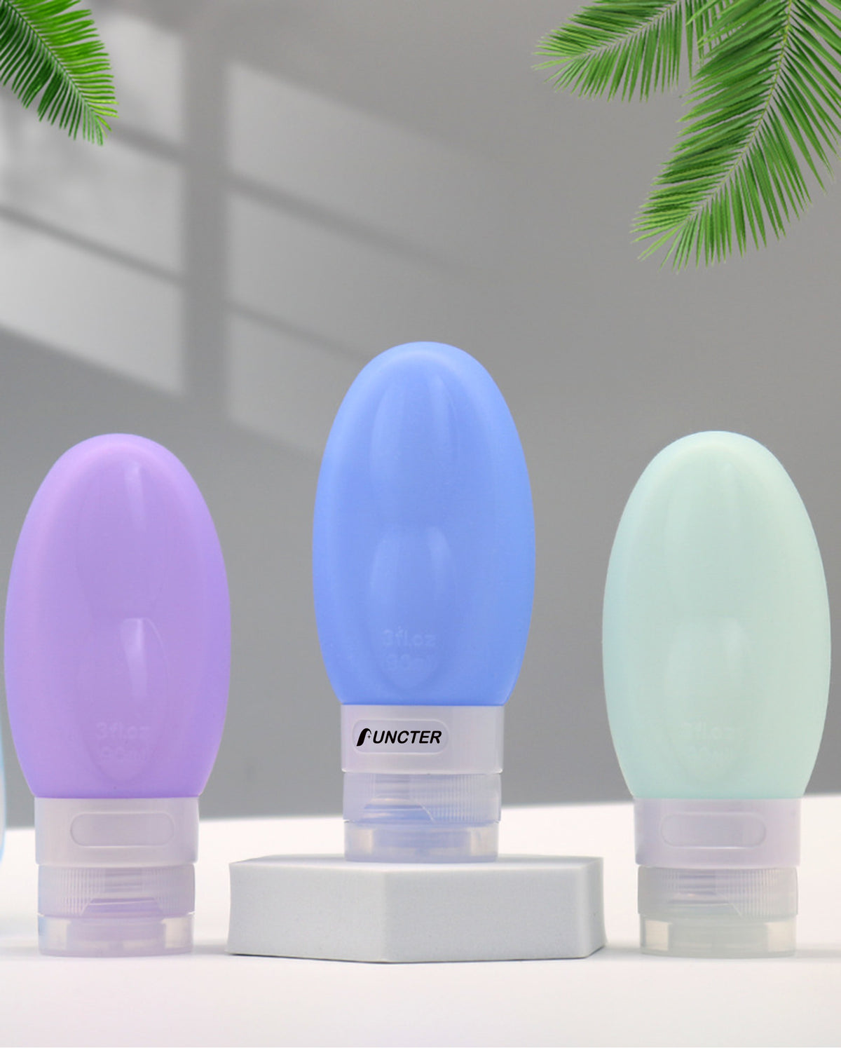 3 OZ Silicone Travel Split Bottles Travel Size for Shampoo,Conditioner,Lotion,Toiletries
