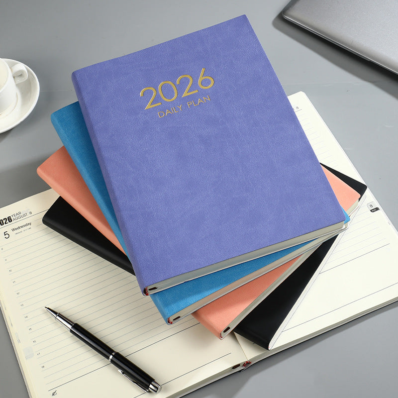 A4 PU 2026 Weekly & Monthly Planner Daily Schedule Notebook