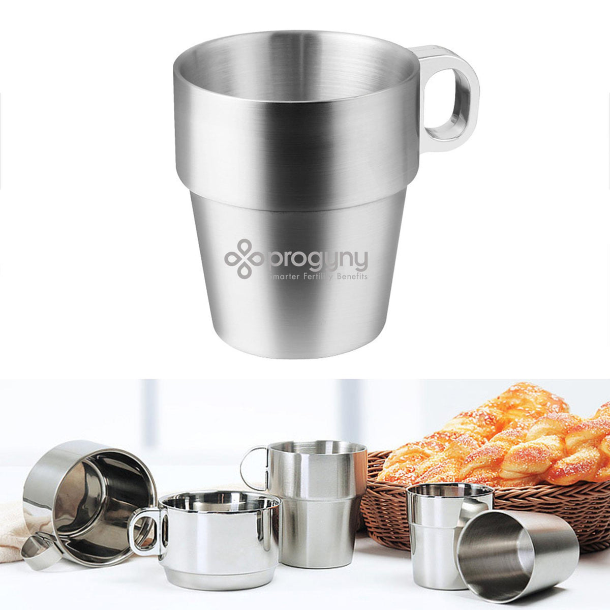 10 Oz. Double Wall Milk Cup w/Plating Handle