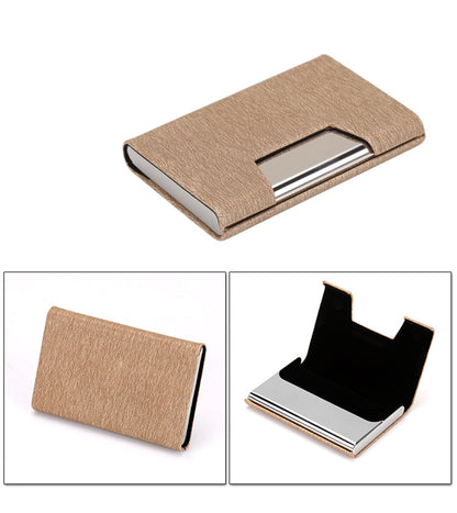 Business Card Cases PU Leather Pocket Card Carrier with Magnetic Closure for Men Woman