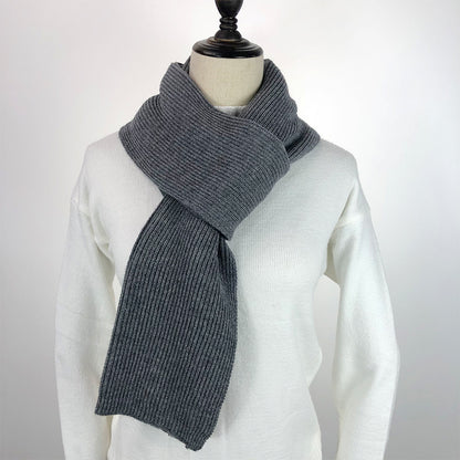 Unisex Long Knitted Plain Scarf - Warm Autumn And Winter Scarf - Tightly-Knitted Core Spun Yarn Scar