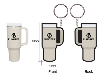 Car Cup Shaped Custom 3D Raised Shaped Soft Touch PVC Keychain - Two Sides Printing