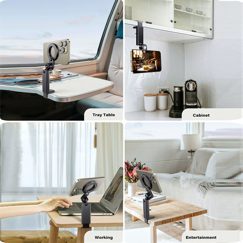 360 Degree Rotating Magnetic Phone Holder Dock Foldable Phone Stand For Desk