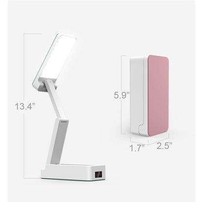 Eye Caring Dimmable Desk Lamp Time Display Foldable Night Light For Home Office With Power Bank