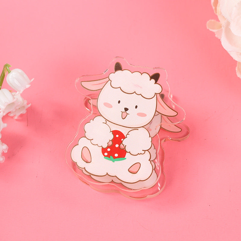 Sheep Shaped Acrylic Album Memo Clip Bag Binder Sealing Clip Food Bag Clamp-Two Sides Printing