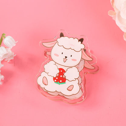 Sheep Shaped Acrylic Album Memo Clip Bag Binder Sealing Clip Food Bag Clamp-Two Sides Printing