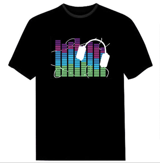LED T Shirt Sound Activated Glow Shirts Light Up Equalizer Clothes for Party