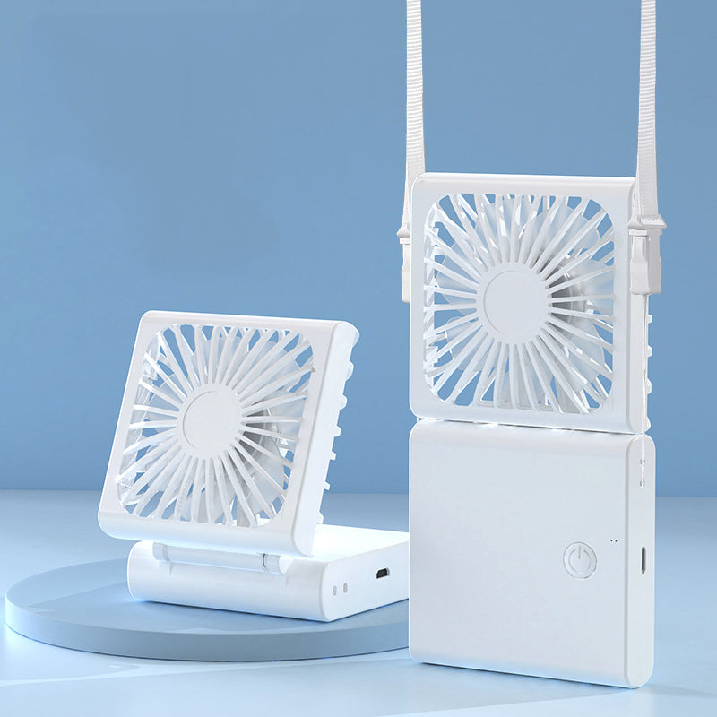 Portable Fan Neck Fan With Lanyard Foldable Handheld Fan For Outdoor Rechargeable Mini Fan Desk Fan