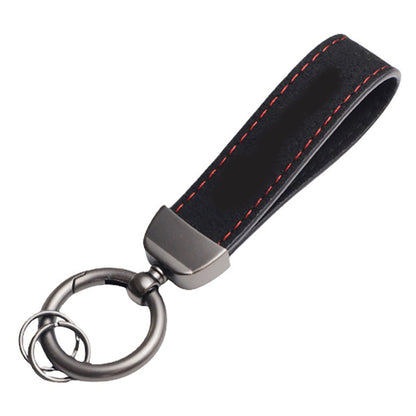Car and Home Keychain Black Leather Key Chain and Metal Key Rings for Men Women