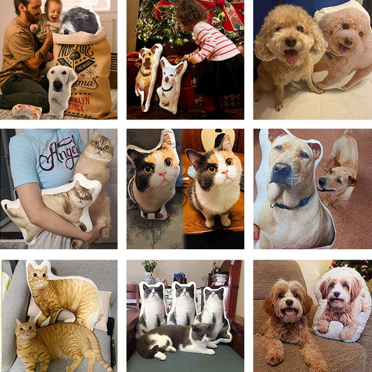 15'' to 20" Customized Stuffed Animal Picture Pillows Christmas Memorial Gifts