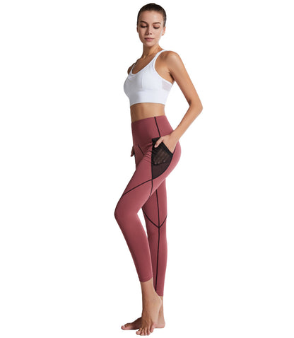 Premium Women's Fitness High Waist Yoga Leggings Tummy Control Sport Tights With Side Pocket