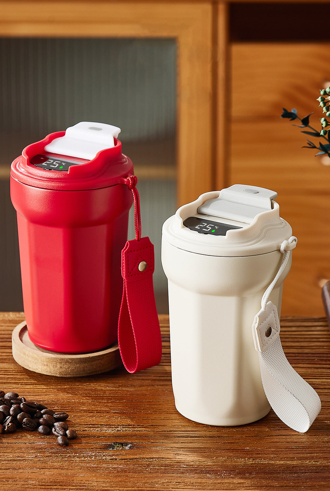 17 Oz/500ml Smart LED Coffee Cup Insulated Water Bottle Tumbler Cup W/ Digital Temperature Display