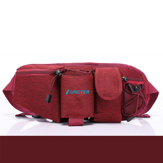 Oxford Fanny Pack w/4 Compartments & Water Bottle Holder