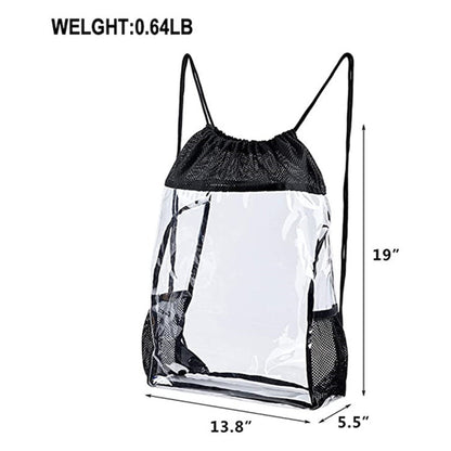Portable Waterproof PVC Transparent Drawstring Bag Backpack