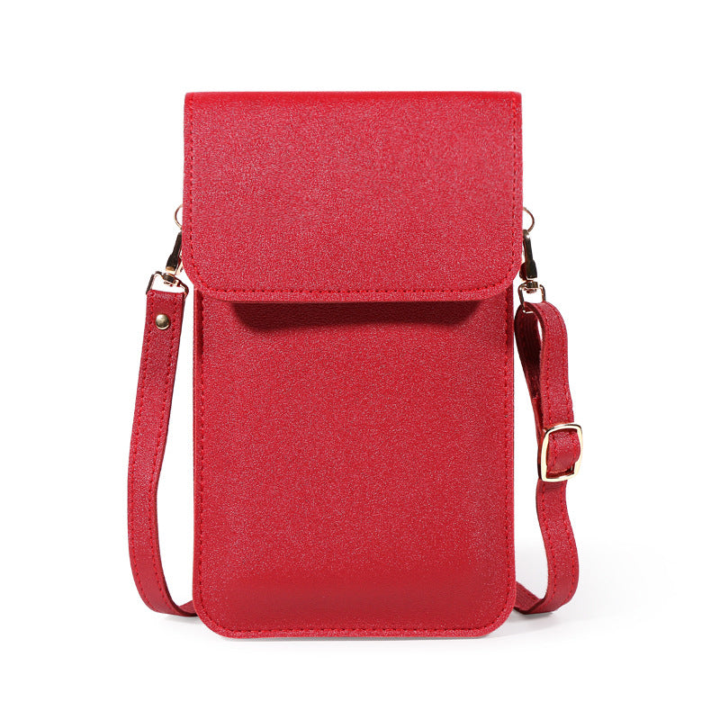 Touch Screen PU Leather Purse Bag Small Crossbody Bag Mini Messenger Bag Single Shoulder Handbag
