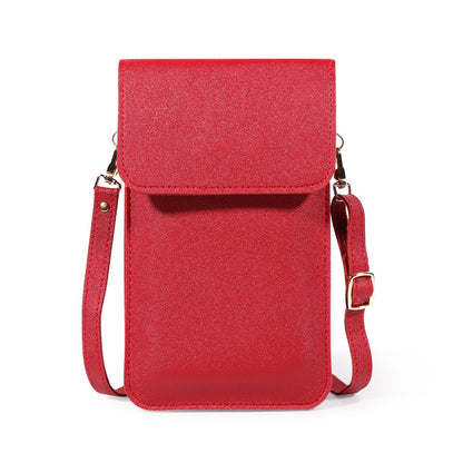 Touch Screen PU Leather Purse Bag Small Crossbody Bag Mini Messenger Bag Single Shoulder Handbag