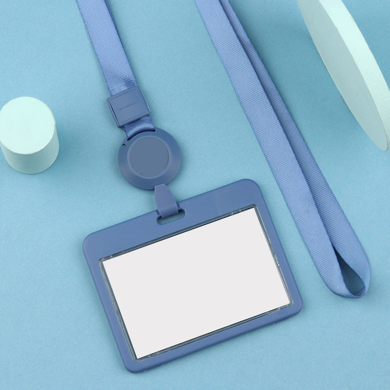 Plastic Horizontal Badge Holder With Retractable Lanyard