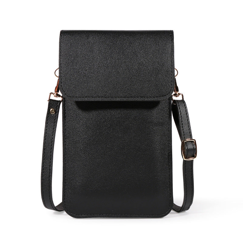 Touch Screen PU Leather Purse Bag Small Crossbody Bag Mini Messenger Bag Single Shoulder Handbag