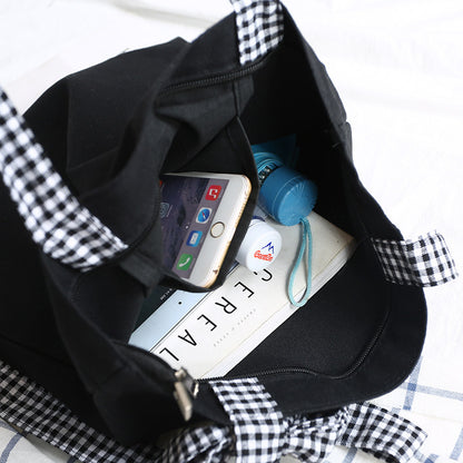 12 oz Canvas Grocery Shopping Tote Bag Single Shoulder Bag Daily Casual Bag For Students
