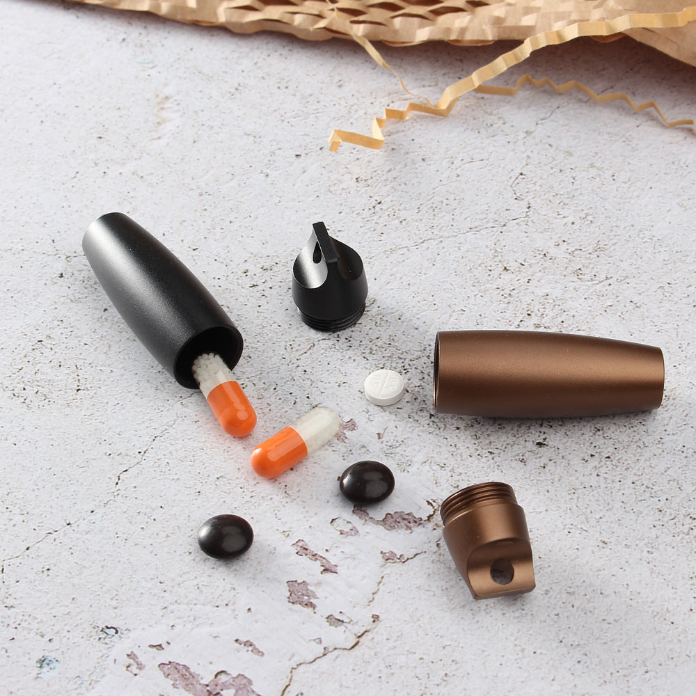 Mini Aluminum Waterproof Pill Box Medicine Organizer For Camping