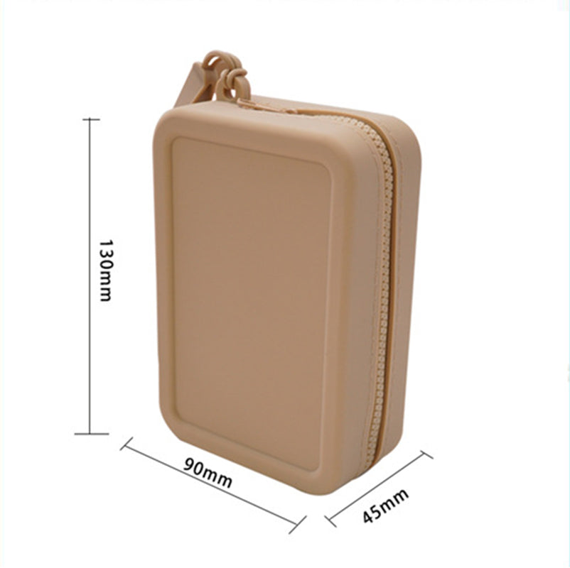 Portable Water Resistant Silicone Zipper Makeup Bag Multi Purpose Organizer Bag