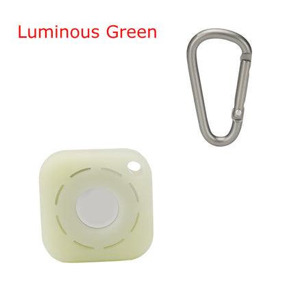 Square Silicone Key Tag Tracker Cover Access Card Sleeve Anti-Lost Protector Holder W/ Carabiner