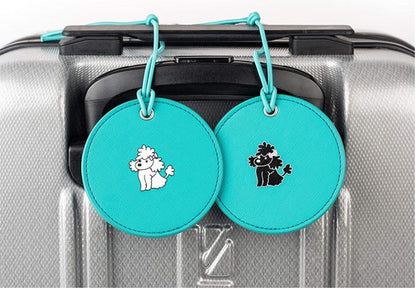 Round Shaped PU Leather Luggage Tag