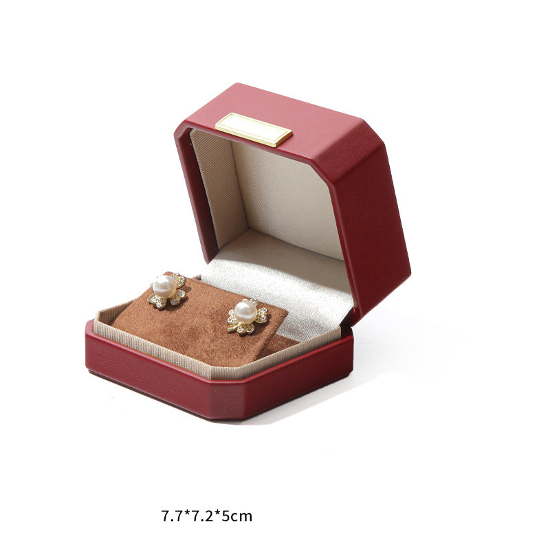 Octagonal Jewelry Boxes PU Leather Jewelry Earring Boxes Jewelry Case for Earring