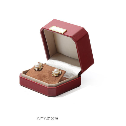 Octagonal Jewelry Boxes PU Leather Jewelry Earring Boxes Jewelry Case for Earring