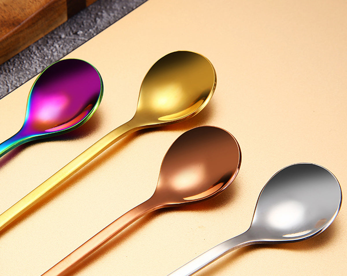 Dollar Shaped Spoon Stainless Steel Coffee Teaspoon ( Rose Gold )