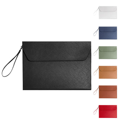 Leather A4 Document Organizer Bag - Portable File Storage Pouch With Zipper Hand For Office & Travel