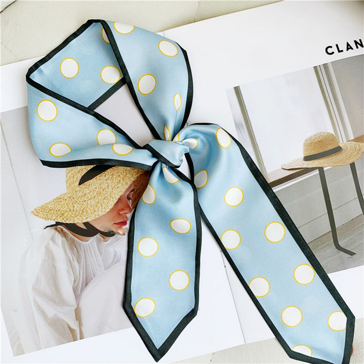 Custom 35" x 2.4" 100% Silk Hair Wrap Twill Silk Ribbons Headscarf