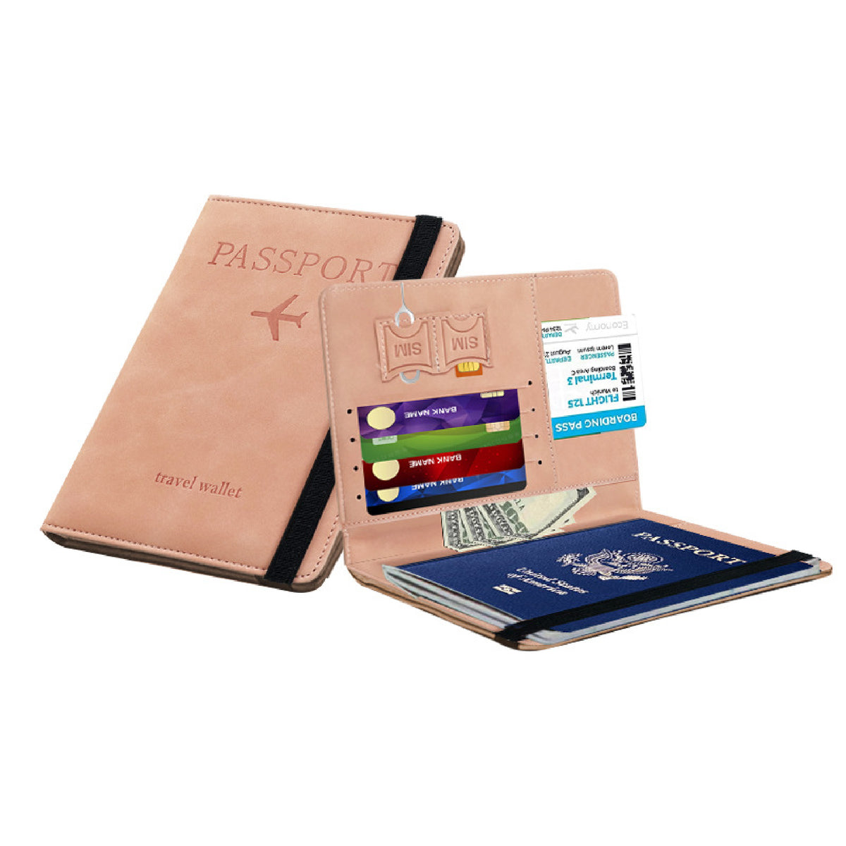 Waterproof RFID Blocking Travel Wallet Passport Holder with Card Slots
