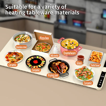 Food Warming Mat Electric Warming Tray Roll Up Food Warmers for Parties Buffet-Large Size
