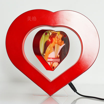 Heart Shaped Magnetic Floating Photo Frame
