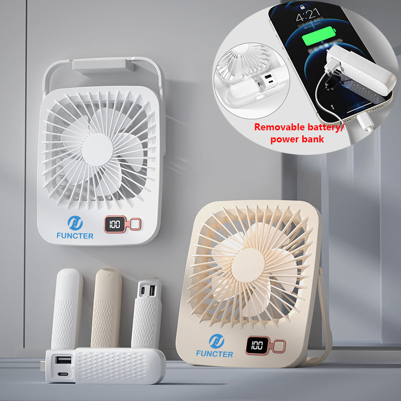 1200mAh Power Bank Desk Fan USB Rechargeable Fan Hook Hanging Fan