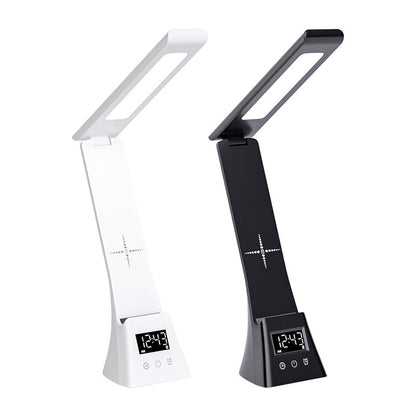 Time Display Dimmable Desk Lamp Wireless Charger Foldable Night Light For Home Office