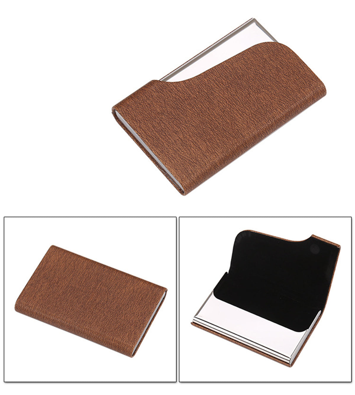 Women's Business Card Cases PU leather Business Card Holders Card Carrier with Magnetic Closure