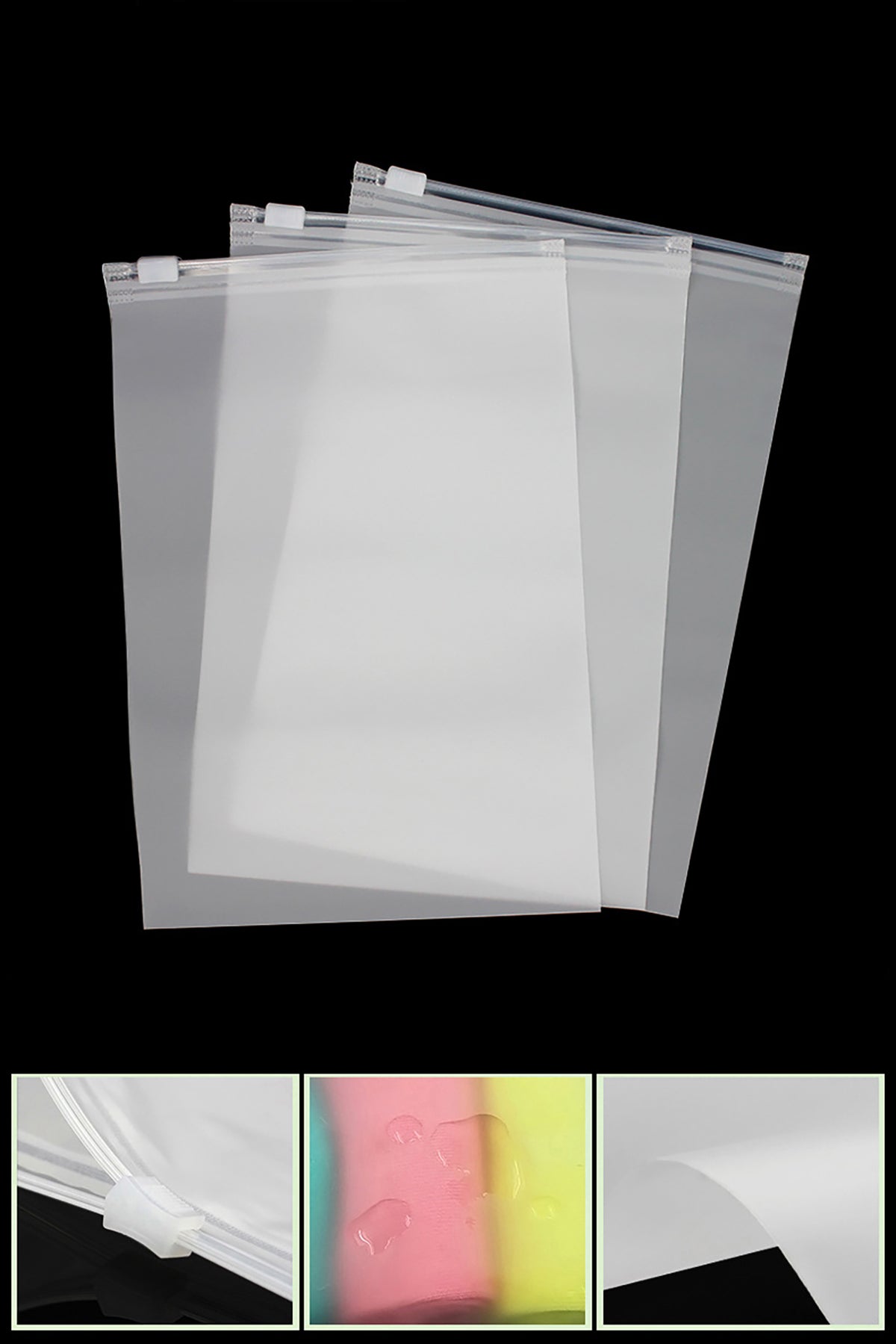 5.9 x 7.9" Matte Frosted Storage Bag Waterproof Zip-Lock Seal Storage Bag Makeup Packing Pouch