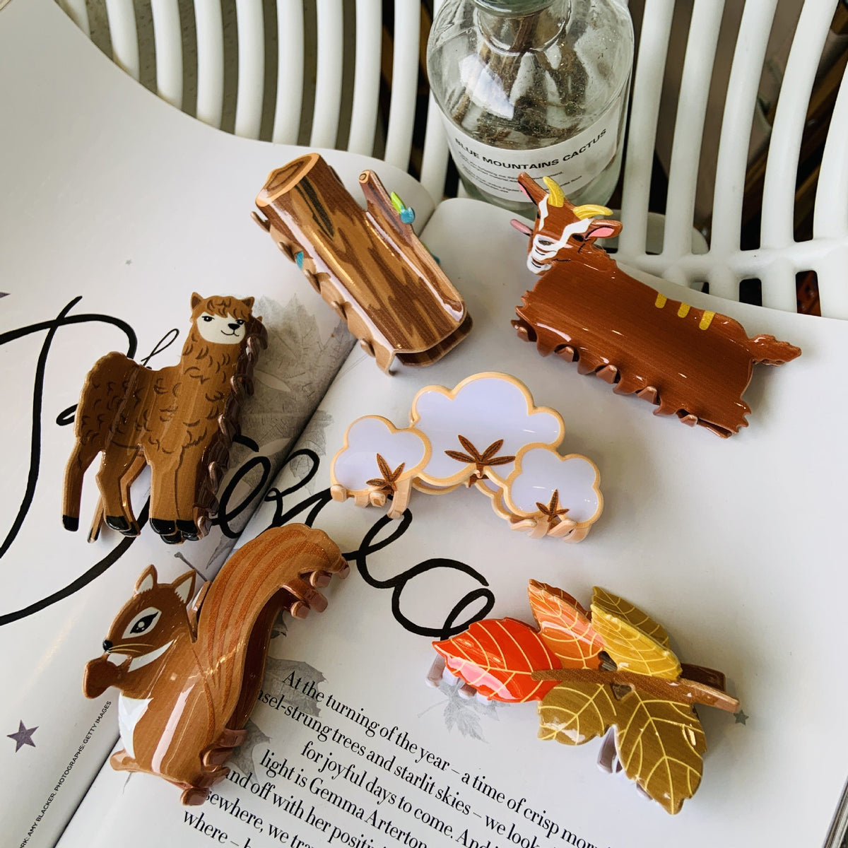 3" Acrylic Farm-Themed Hair Clips Shark Clips