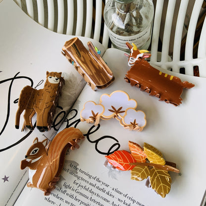 3" Acrylic Farm-Themed Hair Clips Shark Clips