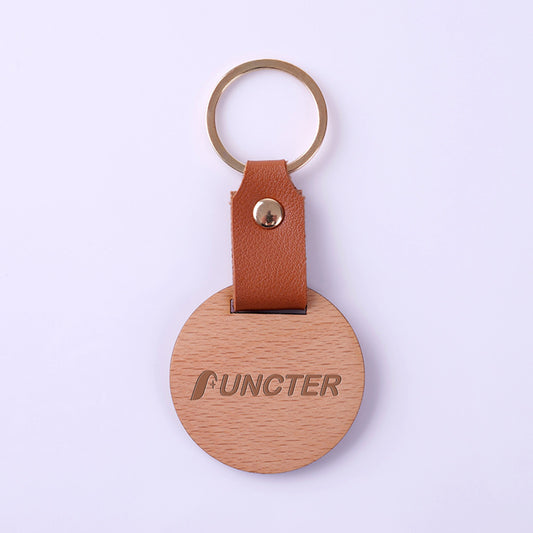 Circle Wooden Keychain