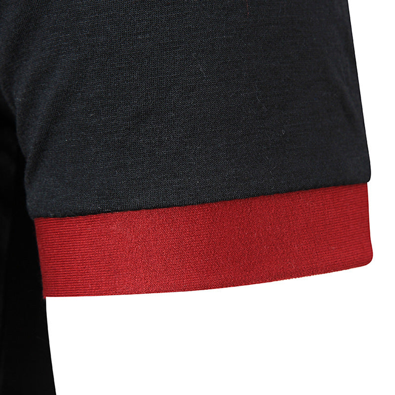 Men's Regular-fit Short-Sleeve Polyester Lapel Polo Shirt