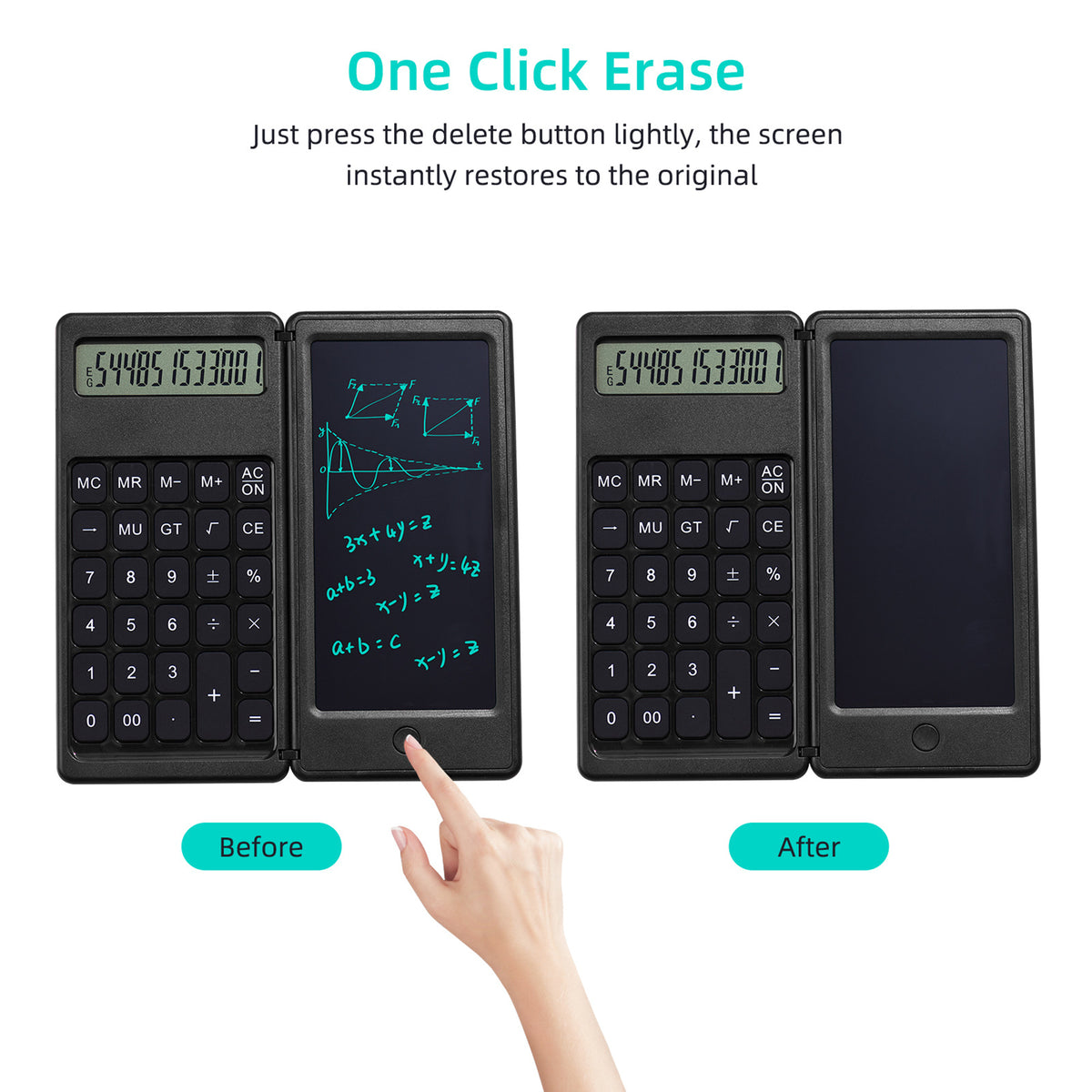Basic Calculator Notepad with 6" LCD Writing Tablet