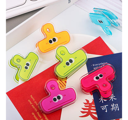 Long Tail Clamps Acrylic Album Memo Clip Bag Binder Sealing Clip Food Bag Clamp-Two Sides Printing