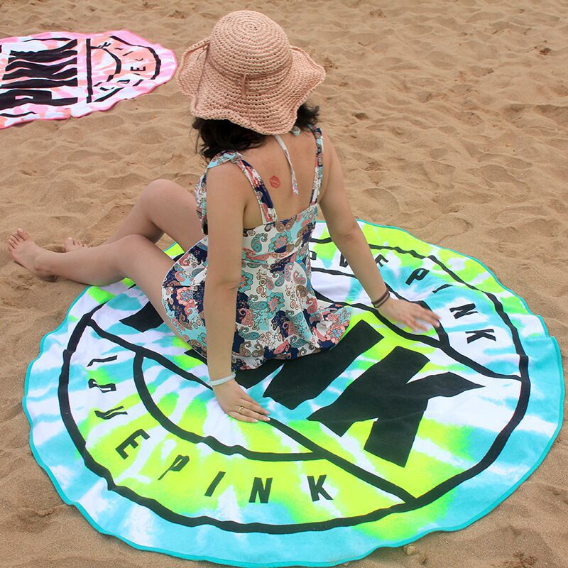 63 x 63" Custom Shape Towel Round Shaped Microfiber Beach Towels - Two Side Printing