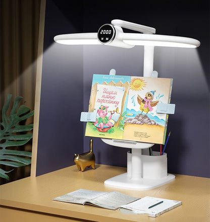 Desk Lamp with Adjustable Book Stand, Battery Operated Rechargeable Table Lamp