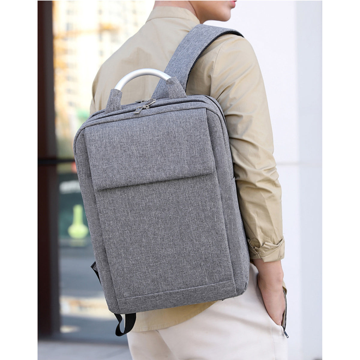 15.6" Laptop Backpack Business Backpack Outdoor Backpack With Metal Carrying Handle